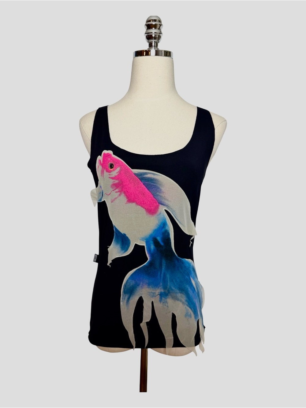 Vintage Moschino Y2K Japanese Koi Fish Graphic Top - RARE